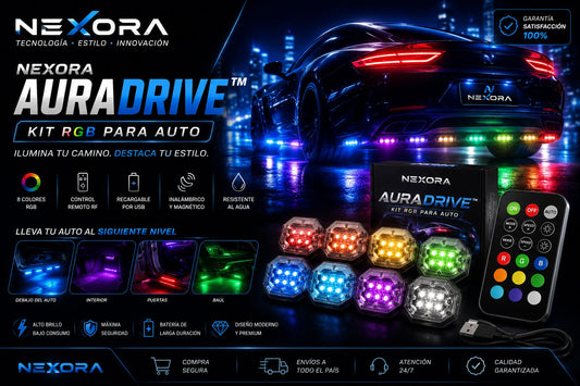 Nexora AuraDrive™ | Iluminación Inteligente para Autos